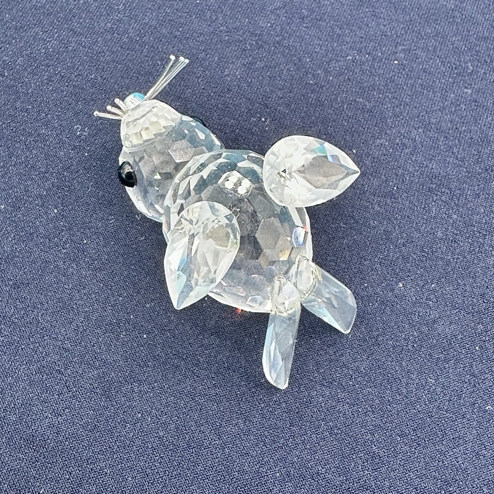 Swarovski‎ Crystal Baby Seal Figurine Clear Faceted Glass Animal Black Eyes 7663 - Picture 6 of 6